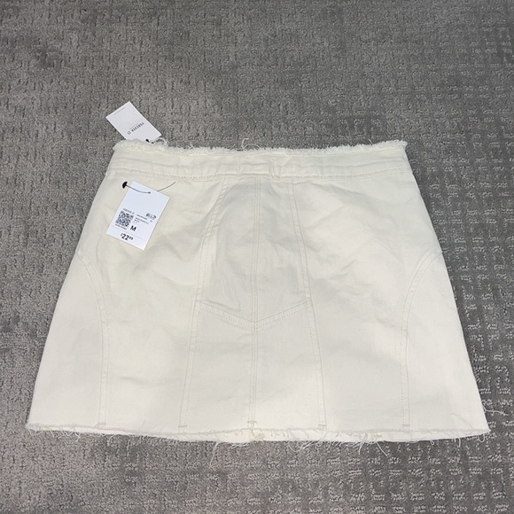Cream Jean High Waisted Skirt - Picture 3 of 4